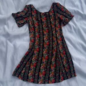 Sezane Floral Mini Dress - Black and Red